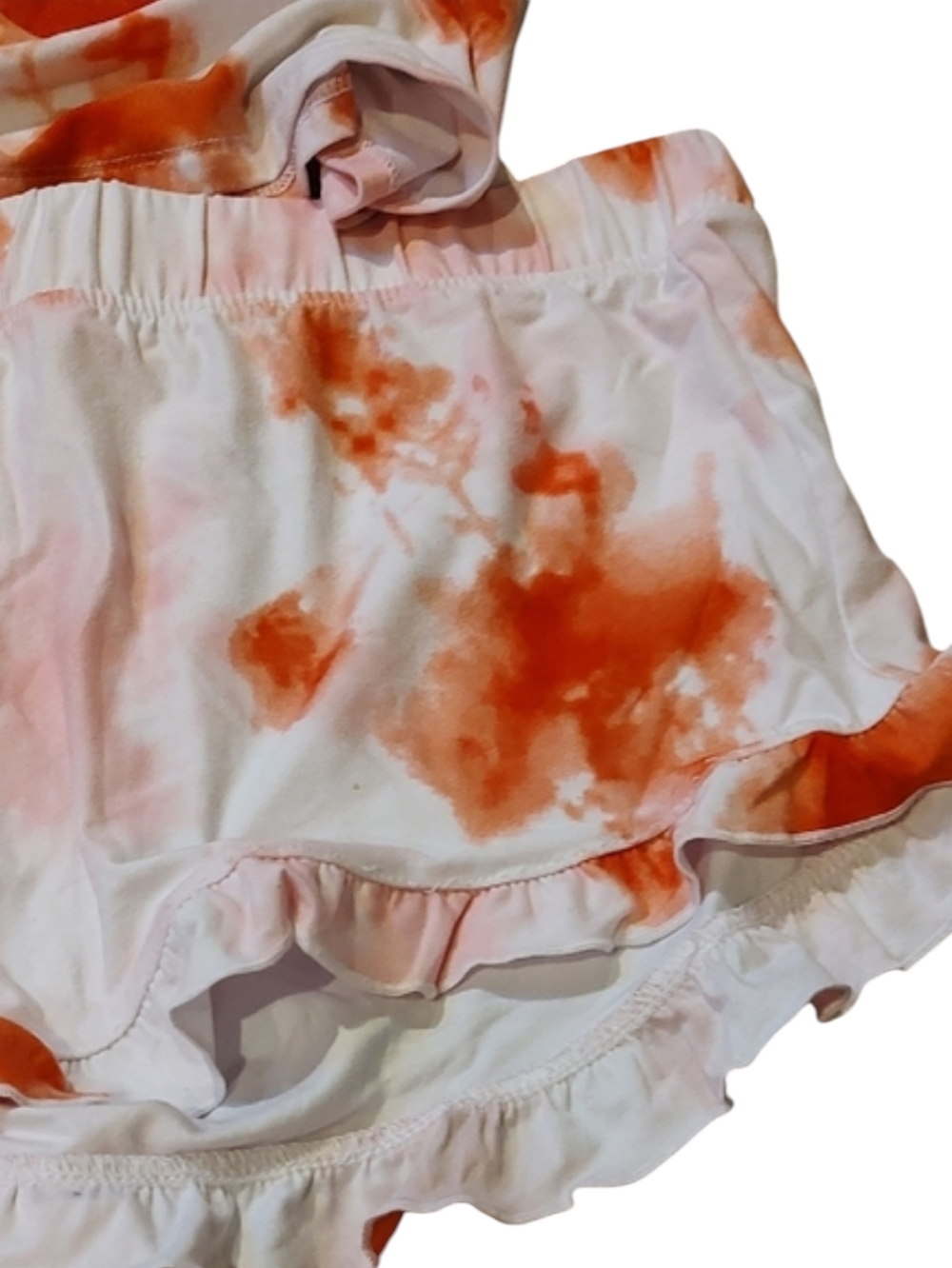 Red and White Tie-Dye Love Tank and Shorts Pajama Set - Picture 2 of 5